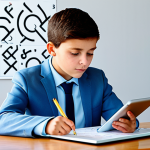 A focused young adult, fully clothed in modest, professional attire, sits at a modern desk illuminated by soft, natural light. Around them, abstract holographic representations of complex German grammar elements, such as intricate declension charts and intertwining sentence structures, float in the air, forming a visual labyrinth. The learner gazes at a sleek tablet displaying a language learning app, an expression of determination and deep thought on their face. The image emphasizes the initial challenge and theoretical depth of German grammar. Perfect anatomy, correct proportions, natural pose, well-formed hands, proper finger count, natural body proportions, professional photography, high quality, safe for work, appropriate content, fully clothed, family-friendly.